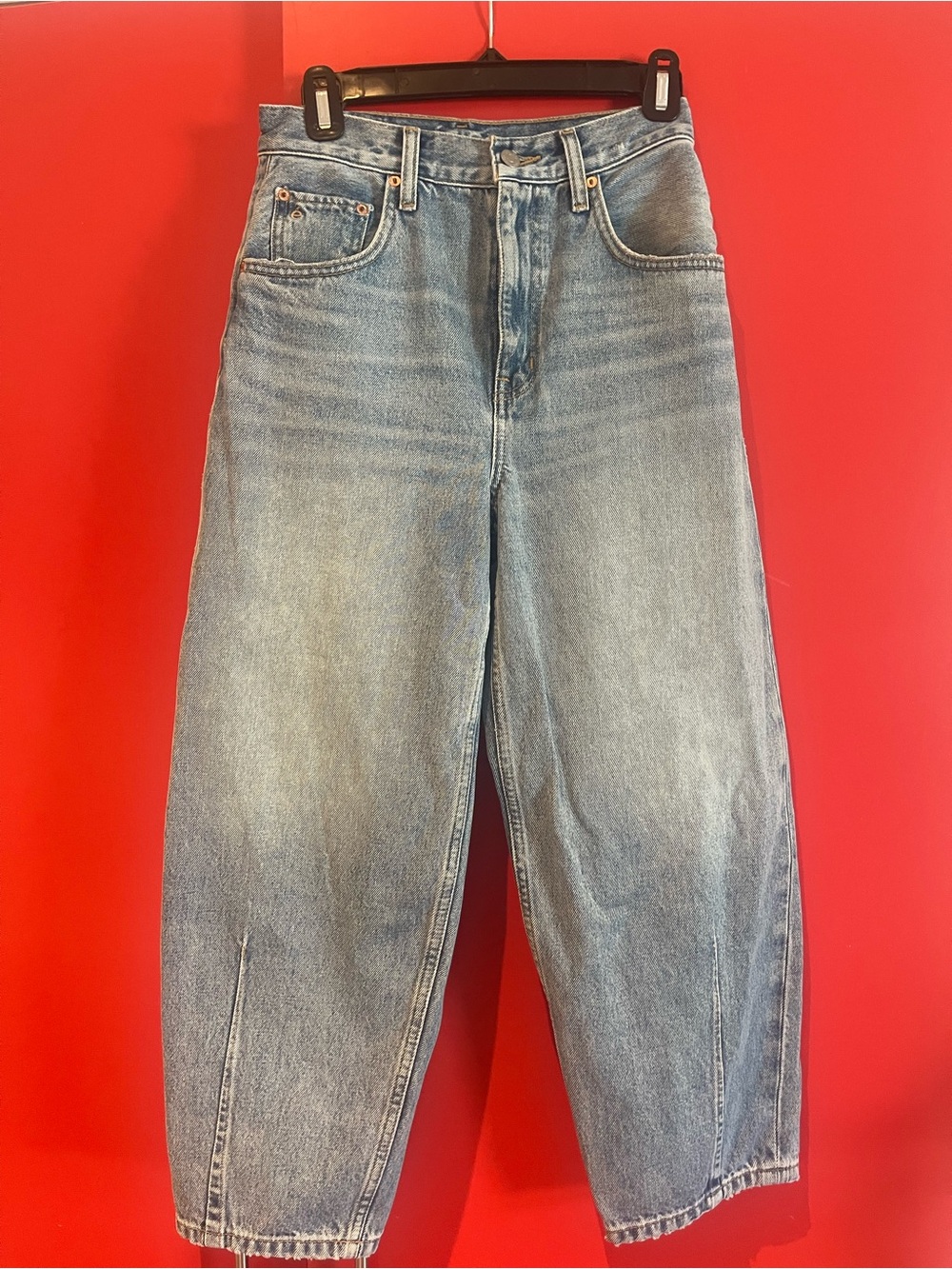 Etica Wide-Leg High-Rise Jeans in Light Blue Denim